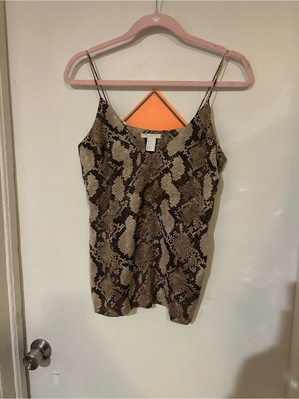 H&M Brown Snake Print Spaghetti Strap Camisole